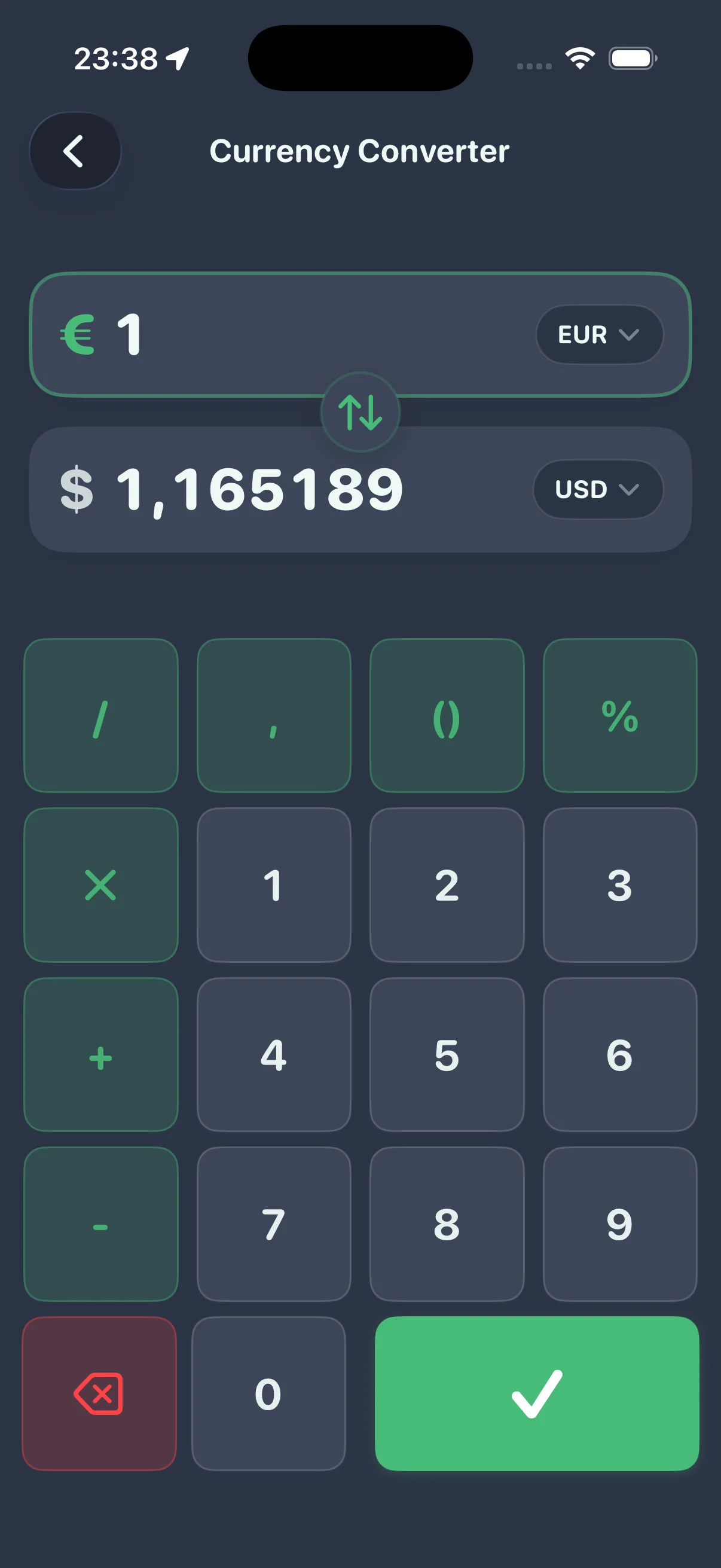 TripBudgy currency converter for multi-currency trips